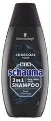 Schauma šampon 400ml Men  Charcoal & Clay 3v1