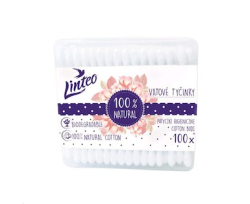 Vatové papírové tyčinky Linteo 100% natural 100 ks