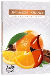 Svíčka Bispol Tea Lights 6ks Cinnamon-Orange