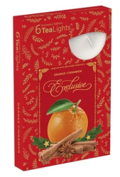Svíčka Tea Lights 6ks Christmas Exclusive Orange Cinnamon