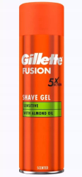 Gillette Fusion gel 200ml Sensitive with Almond Oil