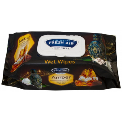 Vlhčené ubrousky 120ks Fresh Air s klipem amber
