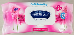 Vlhčené ubrousky 120ks dětské Fresh Air klip Gerbera Daisy