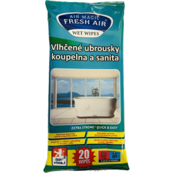 Vlhčené čistící ubrousky Fresh Air 20ks koupelna