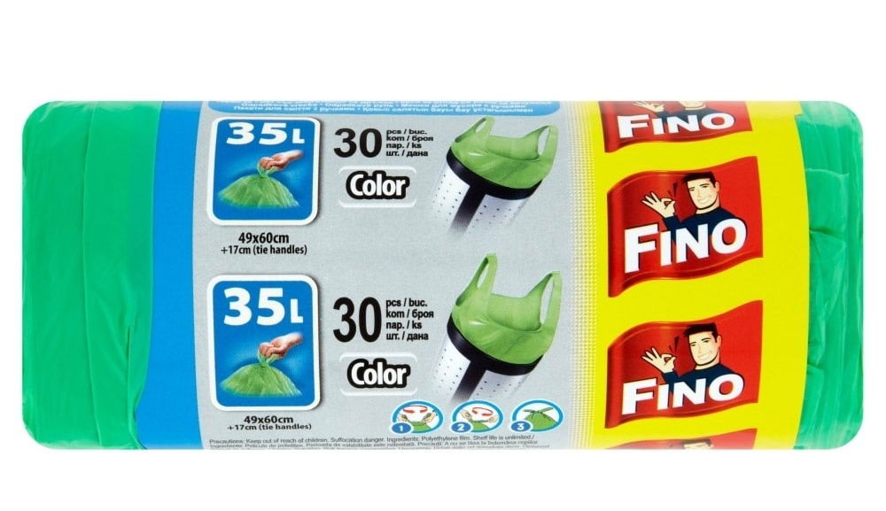   Pytle Fino na odpad s uchy 35l zelené 30ks VÝPRODEJ