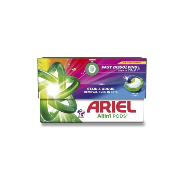 Ariel All in 1 Pods gelové kapsle na praní 19 ks Color