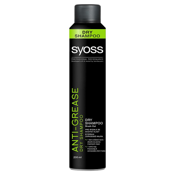 Syoss suchý šampon 200ml Anti-Grease pro rychle se mastící vlasy 
