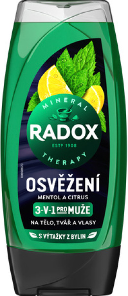 Radox sprchový gel 225ml Men Osvěžení Mentol Citrus