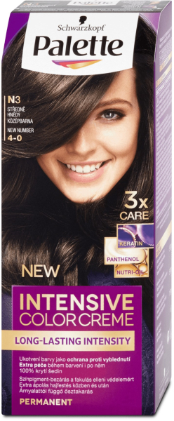 Palette Intensive Color Creme N3 (4-0) středně hnědý