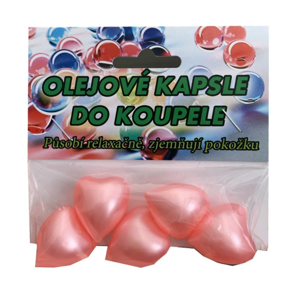 Olejové kapsle do koupele 5 ks srdíčko