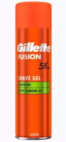 Gillette Fusion gel 200ml Sensitive with Almond Oil