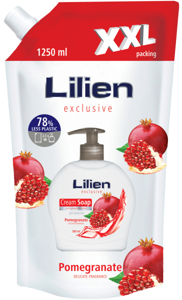 Lilien tekuté mýdlo náplň sáček 1250 ml Granátové jablko