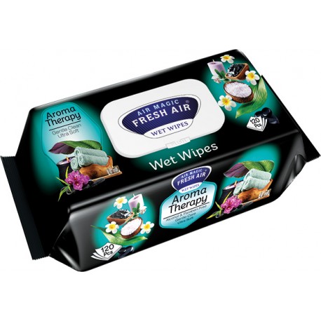 Vlhčené ubrousky 120ks Fresh Air s klipem Aroma Therapy