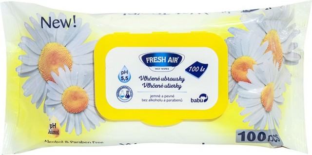 Vlhčené ubrousky 100ks Fresh Air Heřmánek
