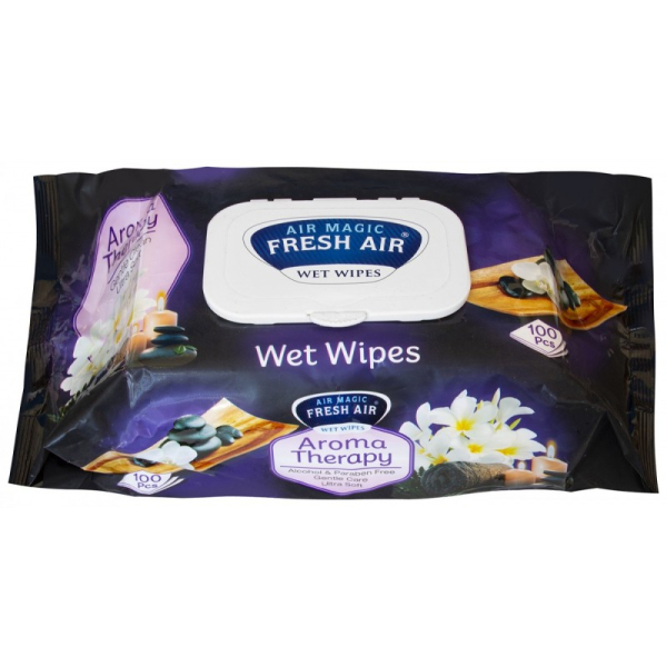 Vlhčené ubrousky 100ks dětské Fresh Air klip Aroma Therapy