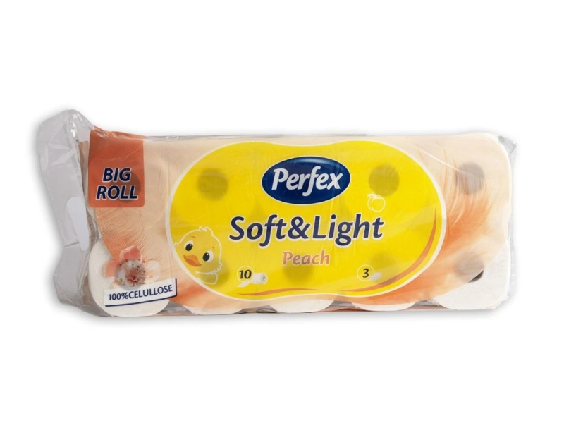     Toaletní papír Perfex 3 vrstvý 10ks parfémovaný Broskev 9 balení NEW