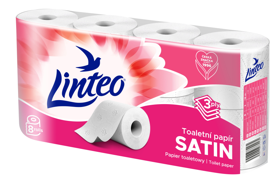     Toaletní papír Linteo 3 vrstvý 8ks 10 balení