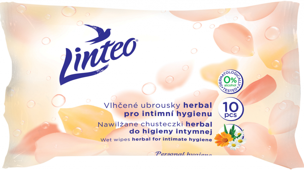 Vlhčené ubrousky Linteo Satin 10 ks pro intimní hygienu