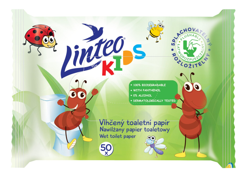 Vlhčený toaletní papír Linteo KIDS 50ks